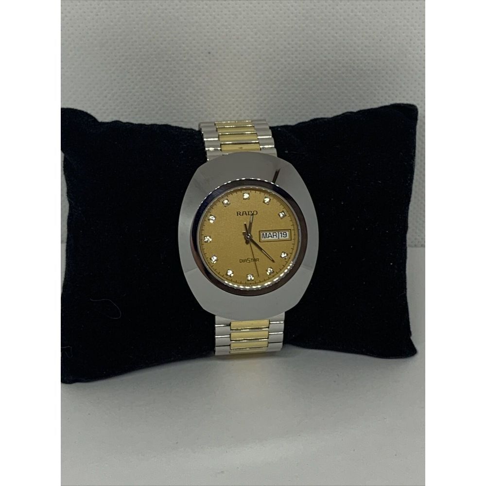 Rado Diastar 114.0391.3 Men's Stainless Steel Analog Gold Dial Quartz Watch PL14